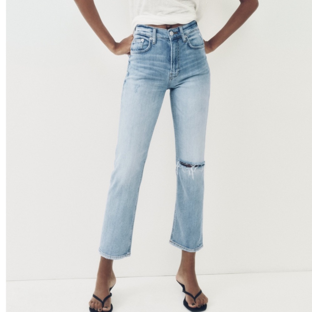Zara high rise cropped slim fit jeans